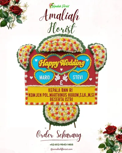Karangan Papan Bunga Pernikahan di Wangunharja